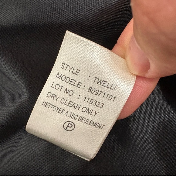 Theory Women Wool Twelli Blazer Charcoal Grey Cropped Peplum Size 10 - Picture 9 of 9